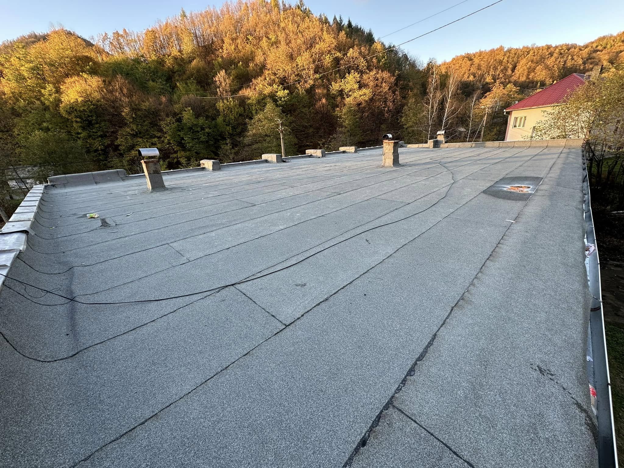 Terasă necirculabilă — hidroizolație cu membrană bituminoasă